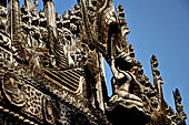 Myanmar - Mandalay, Shwenandaw Kyaung (the Golden Palace) a wonderful example of the Burmese unique teak architecture and wood-carving art. 